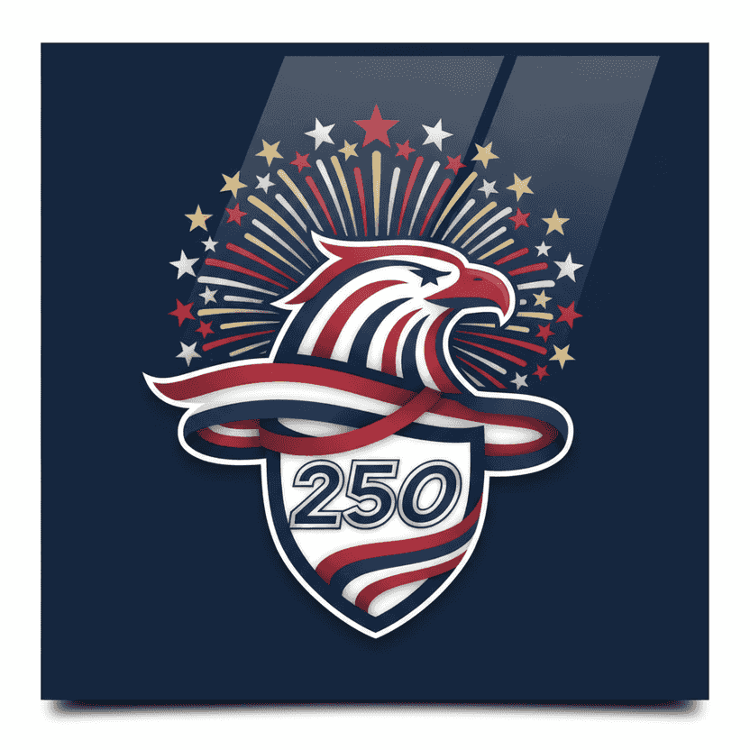 America 250 years patriotic logo — Vinyl sticker